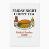 Funny British tea towel with fish and chips illustration — Fable & Feather Home.
