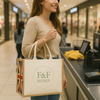 British Market Tote Union Jack edition, eco-friendly reusable jute cotton bag for shopping