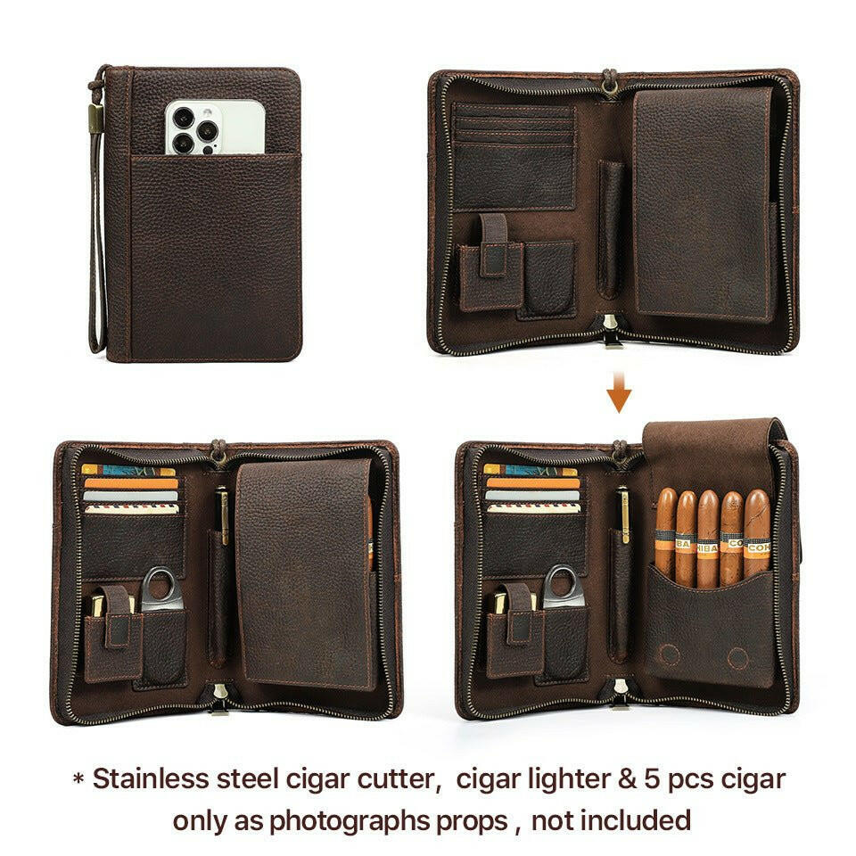 Premium travel cigar humidor, airtight portable case for luxury storage - The Regent humidor