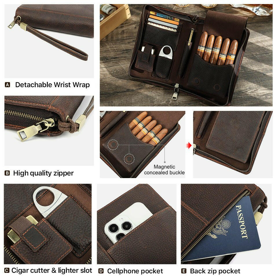 Premium travel cigar humidor, airtight portable case for luxury storage - The Regent humidor