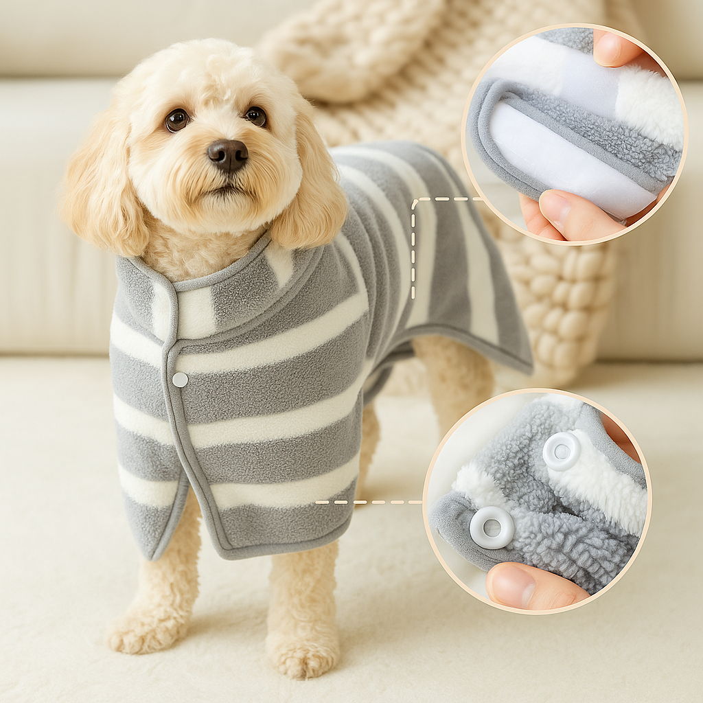 Super absorbent dog bathrobe designed for quick-dry comfort and luxury pet spa experience