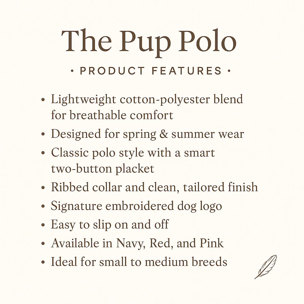 Stylish Pup Polo dog polo shirt offering breathable pet apparel and luxury fashion for small dogs