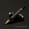 Luxury black and gold roller pen, executive heavy metal gel pen, premium gift writing instrument