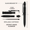 Durable tactical pen with emergency glass breaker, perfect for survival and self-defense in everyday carry
