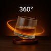 Spinning whiskey glass with 360-degree motion effect
