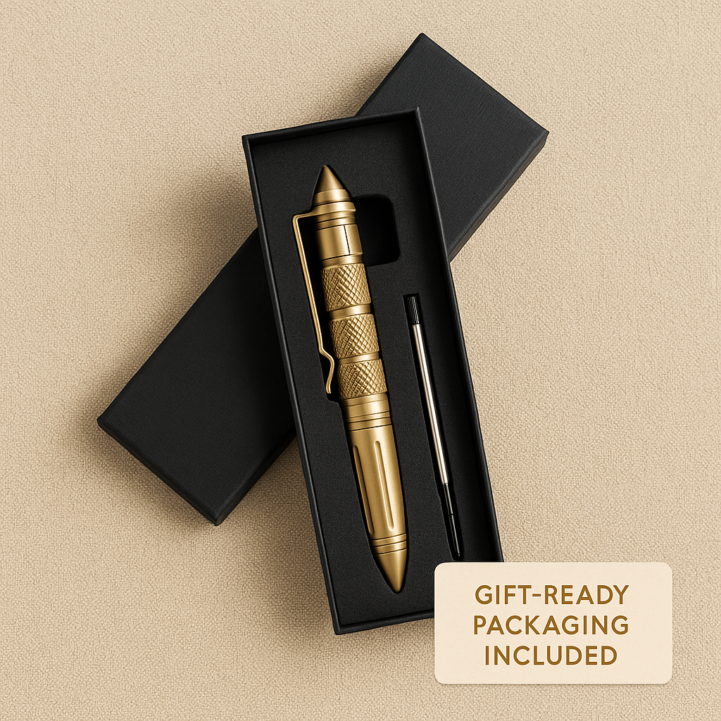 Durable tactical pen with emergency glass breaker, perfect for survival and self-defense in everyday carry