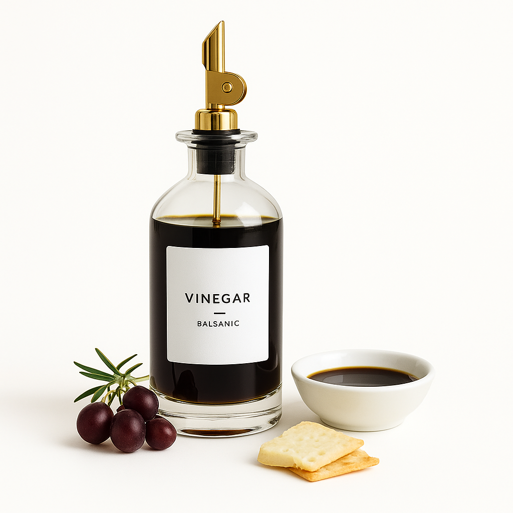 The Oil & Elixir Set with gold spouts and minimalist label design