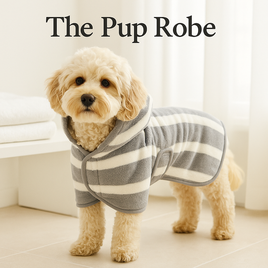 Super absorbent dog bathrobe designed for quick-dry comfort and luxury pet spa experience