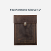 Luxury handcrafted leather laptop sleeve with vintage cowhide and Featherstone finish, perfect for elegant protection.