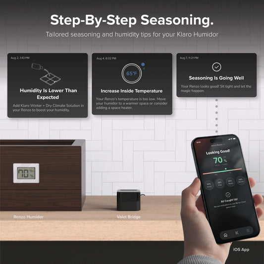 User viewing Klaro humidity data on mobile app