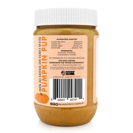 Xylitol-free pumpkin peanut butter jar for dogs
