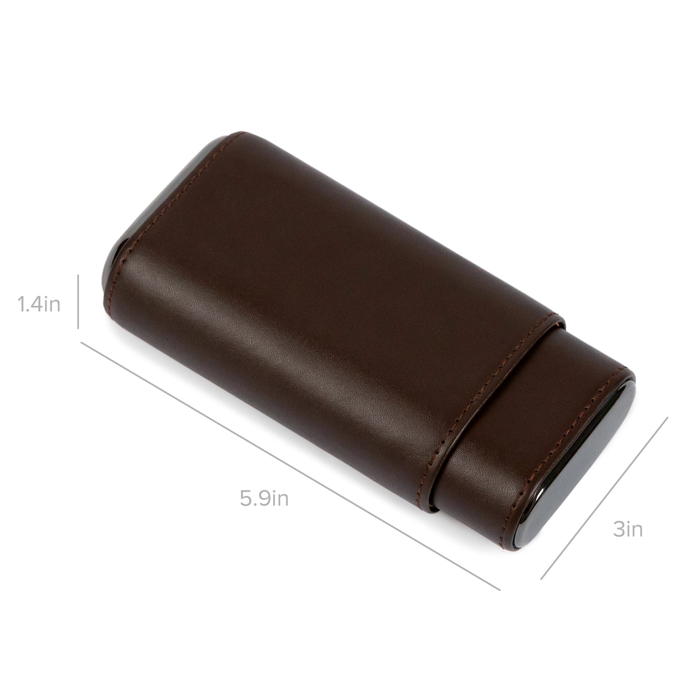 Premium 3 Cigar Travel Case - Cocoa Brown.