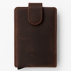 RFID leather card holder in slim minimalist wallet design, The Hawthorne pop-up card case for luxury essentials