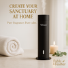 Veloura WhisperQuiet diffuser with soft mist in a spa-inspired setting on stone surface by Fable & Feather Home