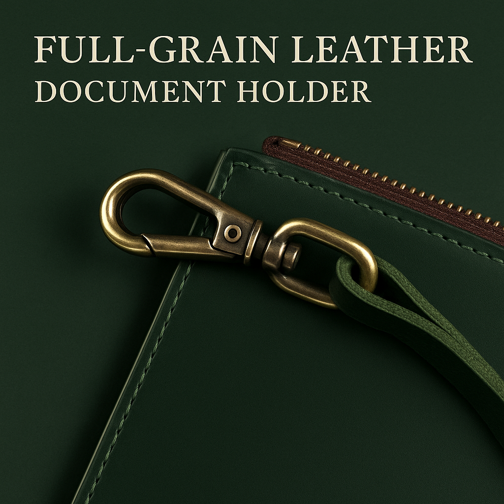 Full-Grain Leather Document Holder.