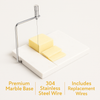 Luxury marble cheese board with stainless steel cutter, perfect for charcuterie and elegant kitchenware gifts