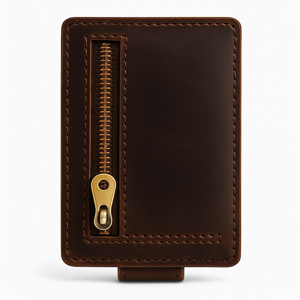 RFID leather card holder in slim minimalist wallet design, The Hawthorne pop-up card case for luxury essentials
