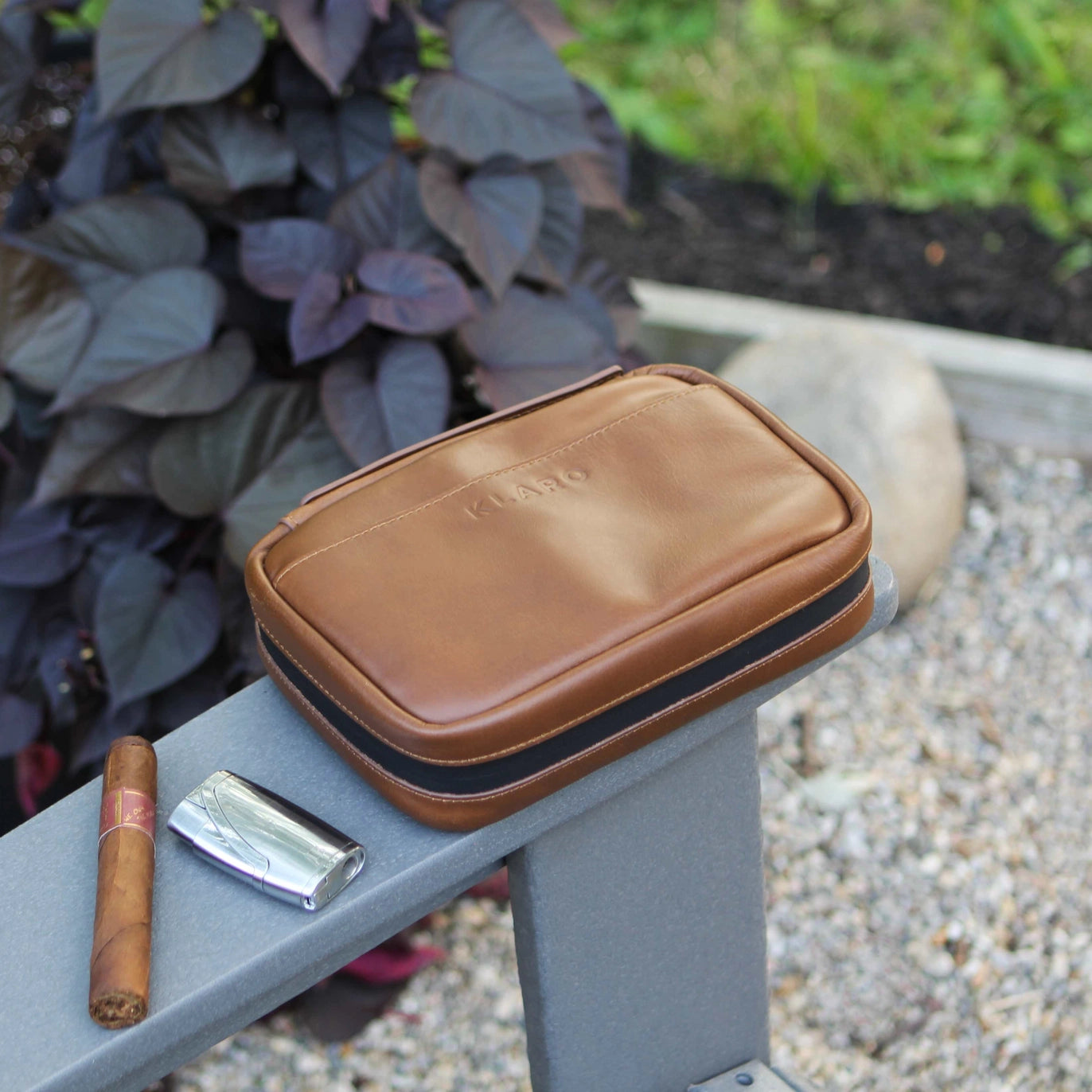 Flint Leather Travel Cigar Case – Brown.