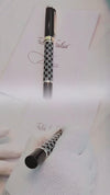 The Executive Checkered Luxury Pen – Black & Gold.