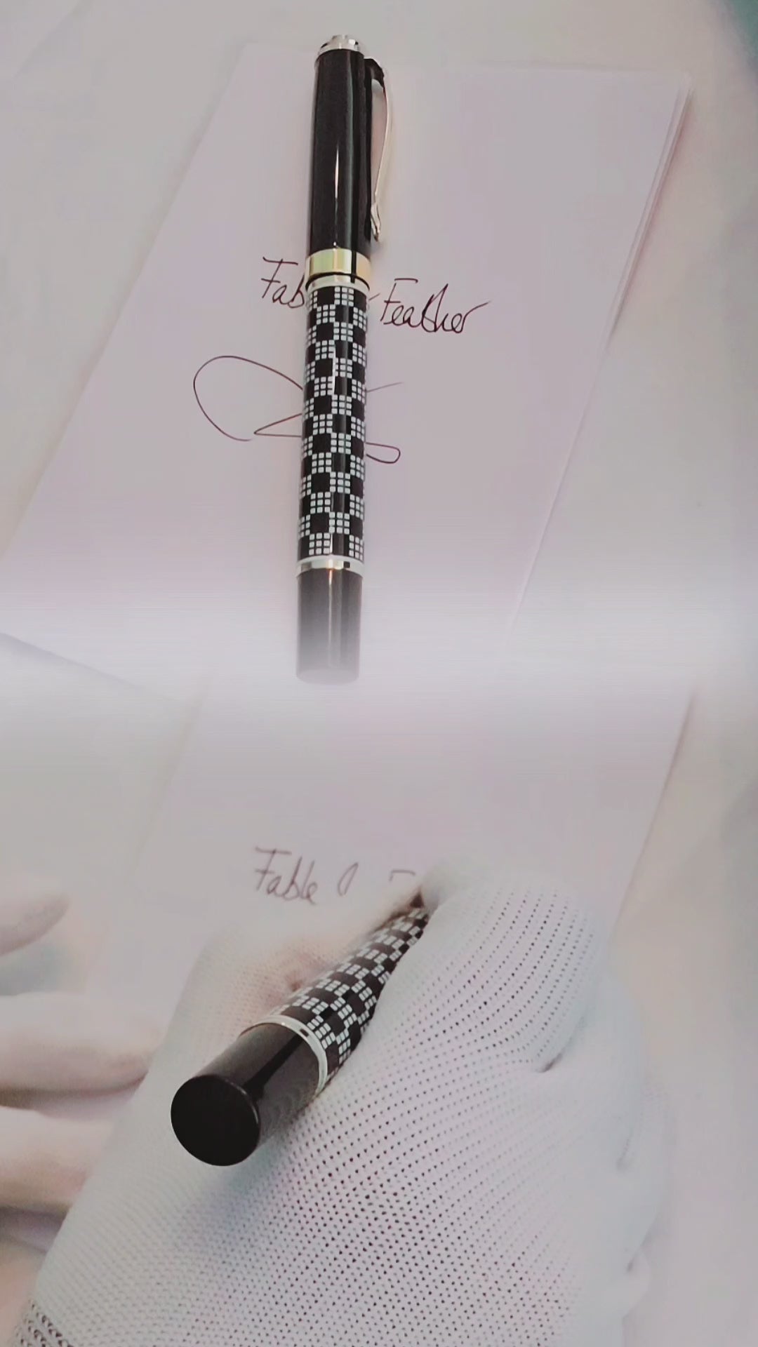 The Executive Checkered Luxury Pen – Black & Gold.