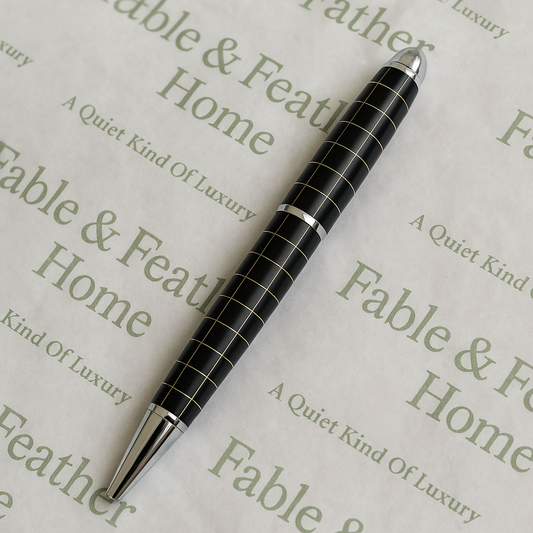Luxury metal finish ballpoint pen, eco-friendly refillable twist-action pen, premium writing instrument for professionals